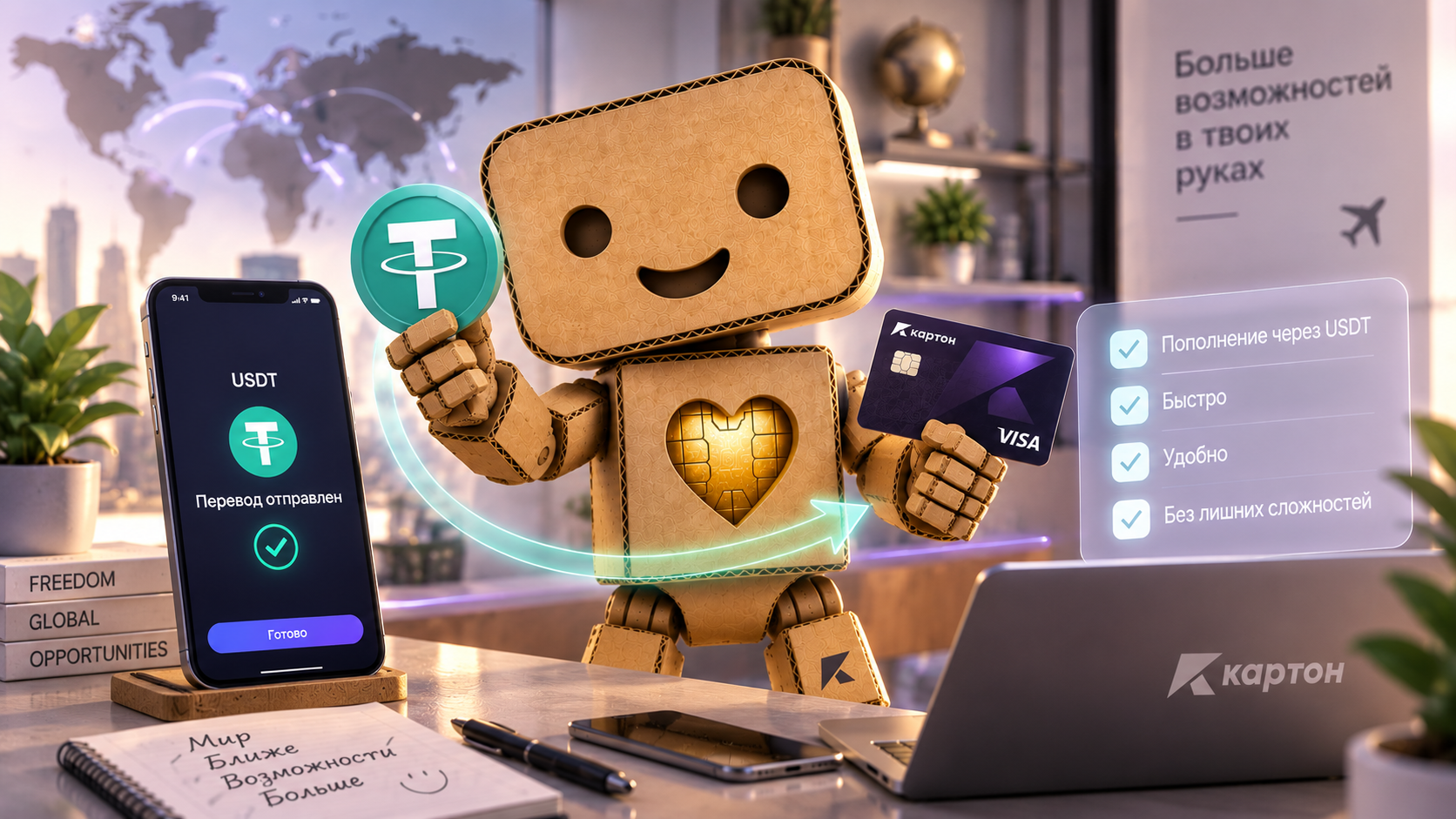 Пополнение KARTON через USDT